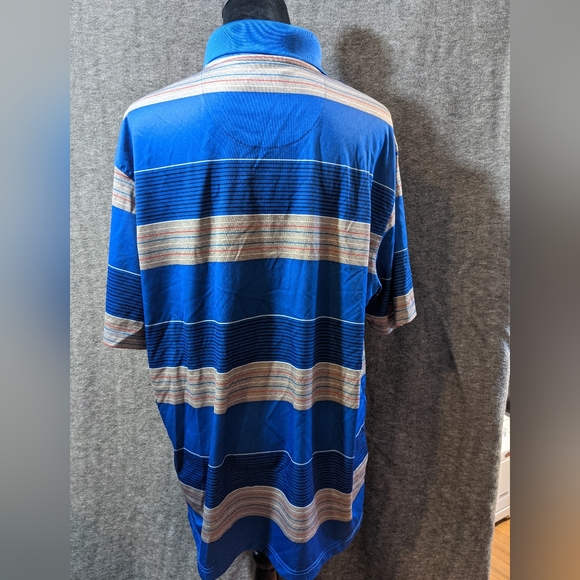 Ben Hogan Performance Men's Blue Grey Striped Golf Polo XL - Picture 2 of 2